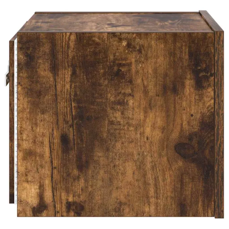 Sieninė TV spintelė su LED lemputėmis, dūminė, 30,5x35x30cm