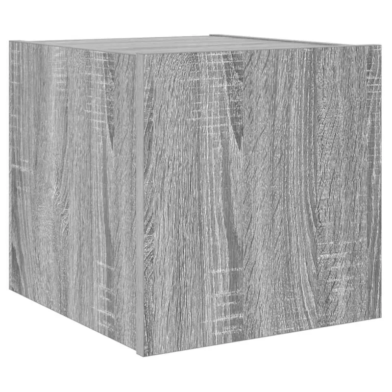 Sieninė TV spintelė su LED lemputėmis, pilka, 30,5x35x30cm
