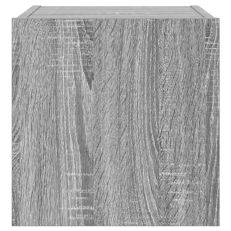 Sieninė TV spintelė su LED lemputėmis, pilka, 30,5x35x30cm