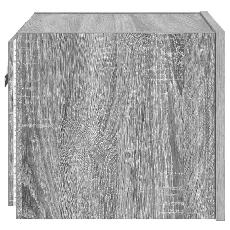 Sieninė TV spintelė su LED lemputėmis, pilka, 30,5x35x30cm
