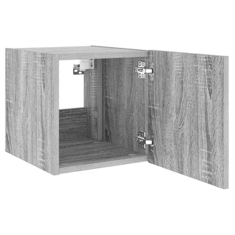 Sieninės TV spintelės su LED, 2vnt., pilkos, 30,5x35x30cm