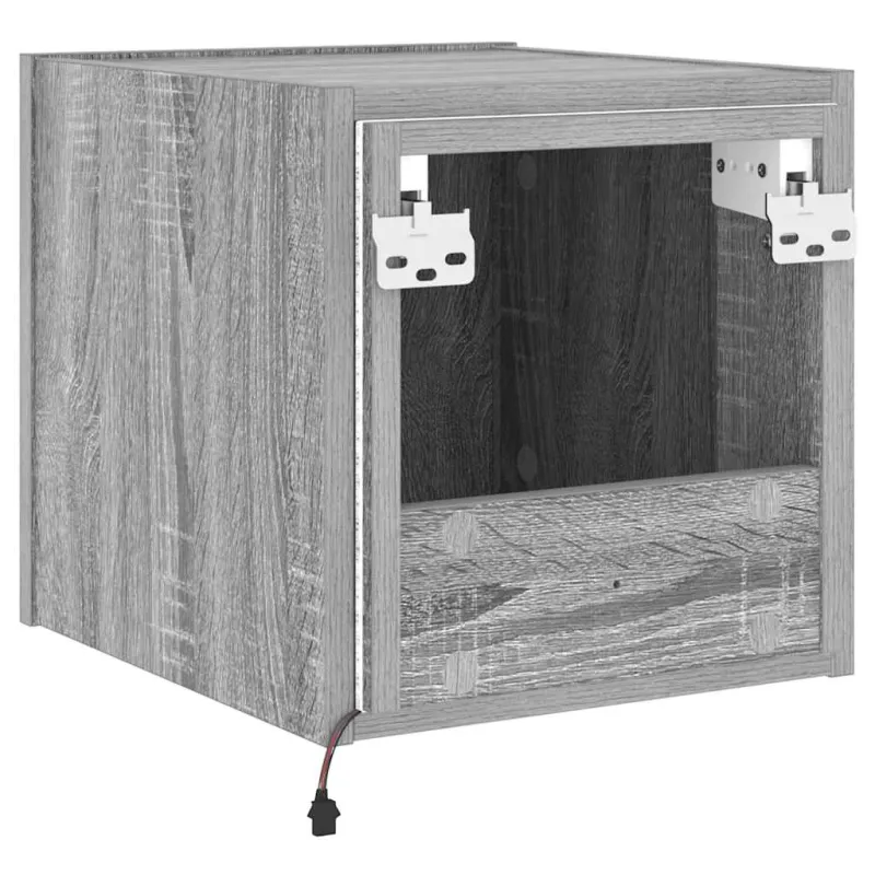 Sieninės TV spintelės su LED, 2vnt., pilkos, 30,5x35x30cm