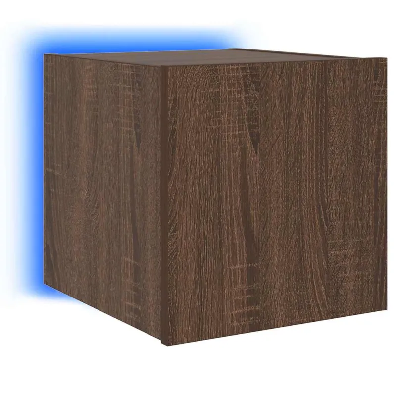 Sieninės TV spintelės su LED, 2vnt., rudos, 30,5x35x30cm