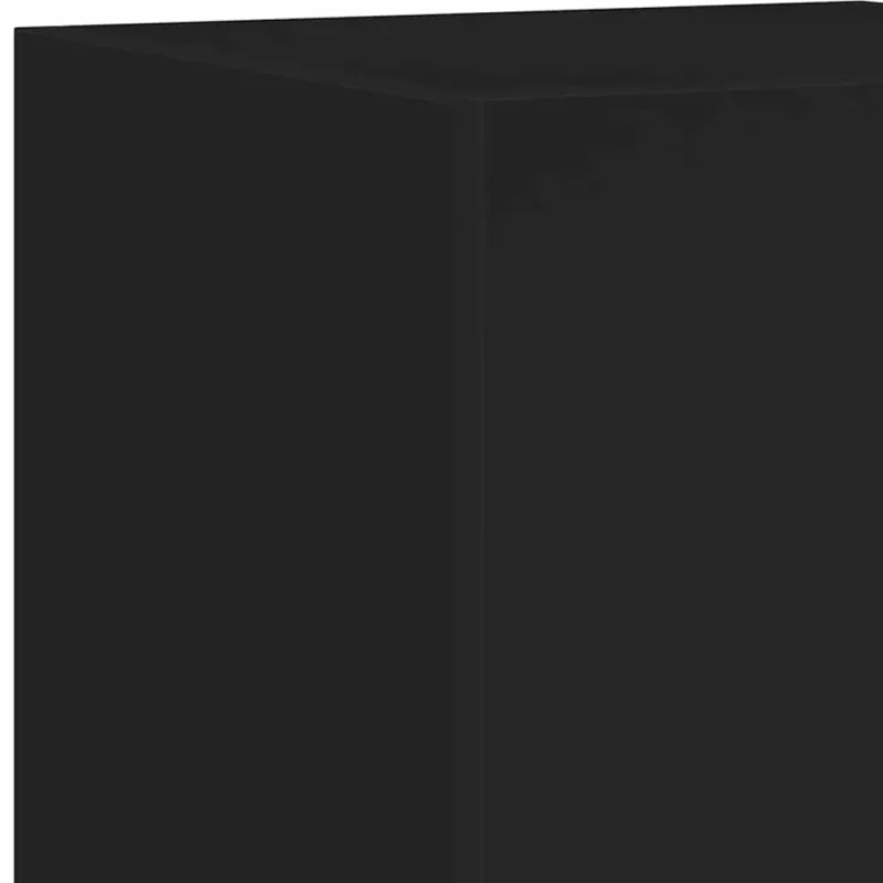 Sieninė TV spintelė su LED lemputėmis, juoda, 30,5x35x70cm