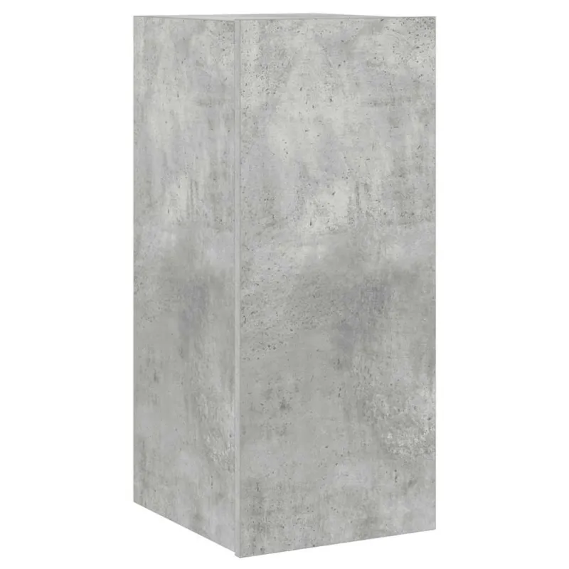 Sieninė TV spintelė su LED lemputėmis, betono, 30,5x35x70cm