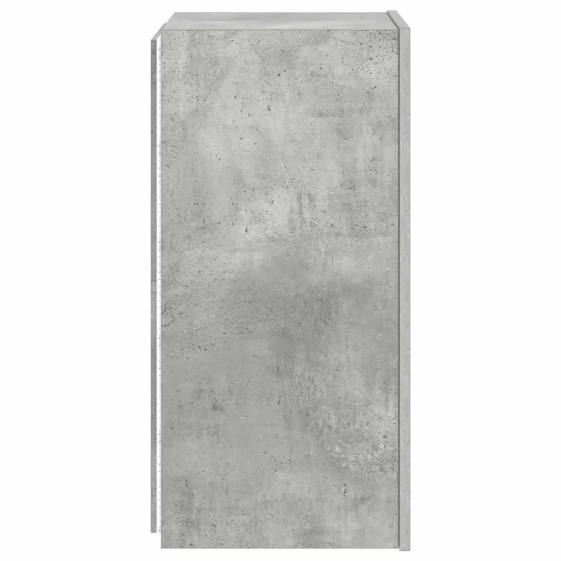 Sieninė TV spintelė su LED lemputėmis, betono, 30,5x35x70cm