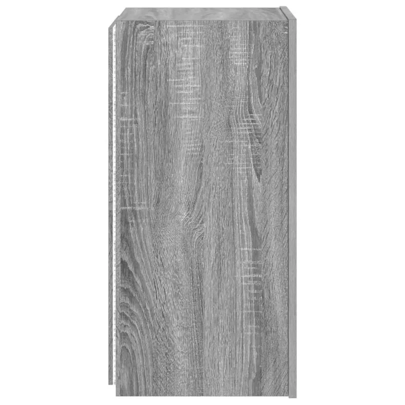 Sieninė TV spintelė su LED lemputėmis, pilka, 30,5x35x70cm