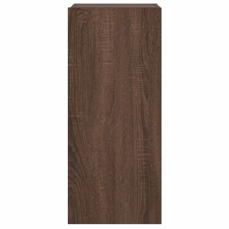 Sieninė TV spintelė su LED lemputėmis, ruda, 30,5x35x70cm