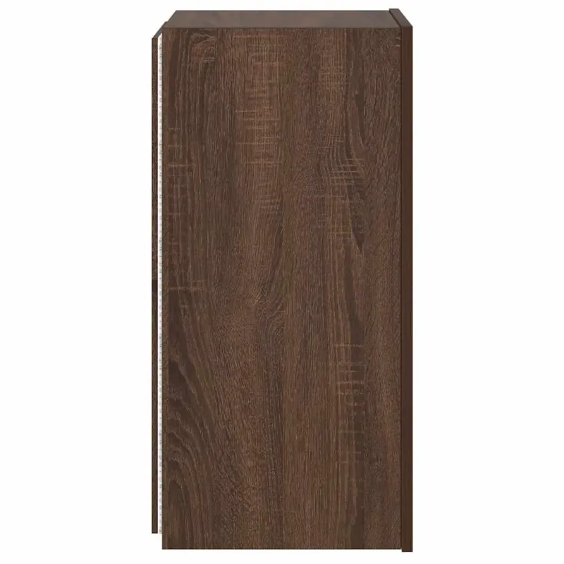 Sieninė TV spintelė su LED lemputėmis, ruda, 30,5x35x70cm
