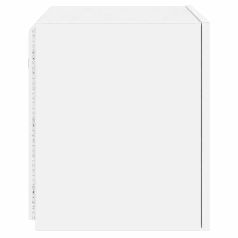 Sieninė TV spintelė su LED lemputėmis, balta, 40,5x35x40cm