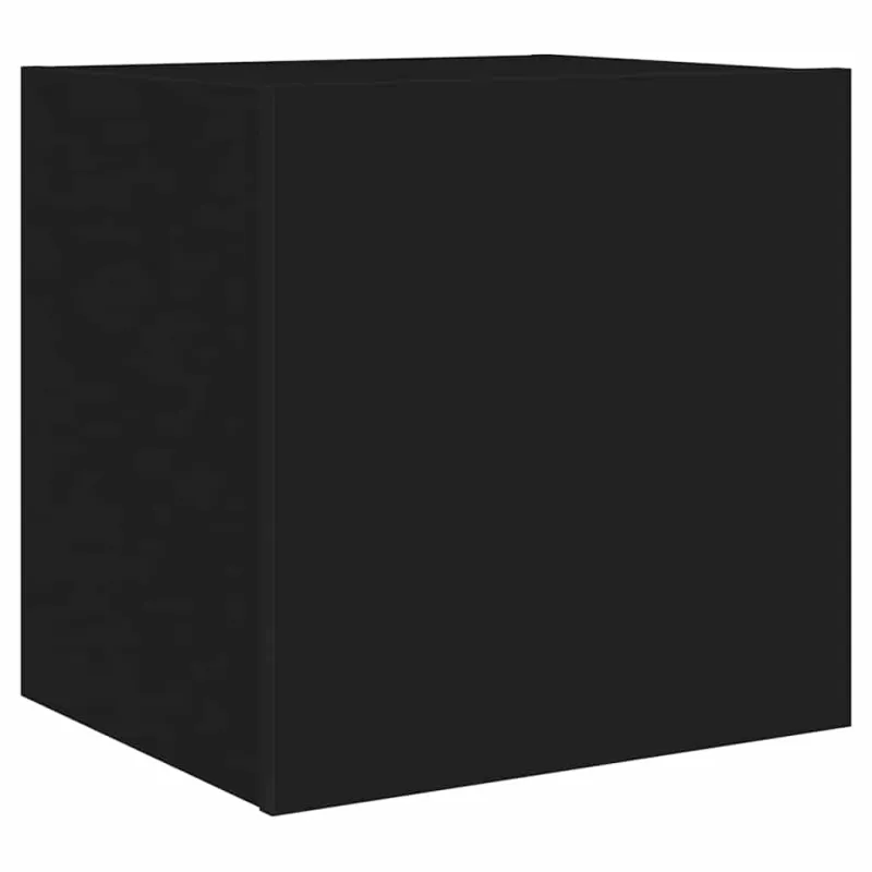 Sieninė TV spintelė su LED lemputėmis, juoda, 40,5x35x40cm