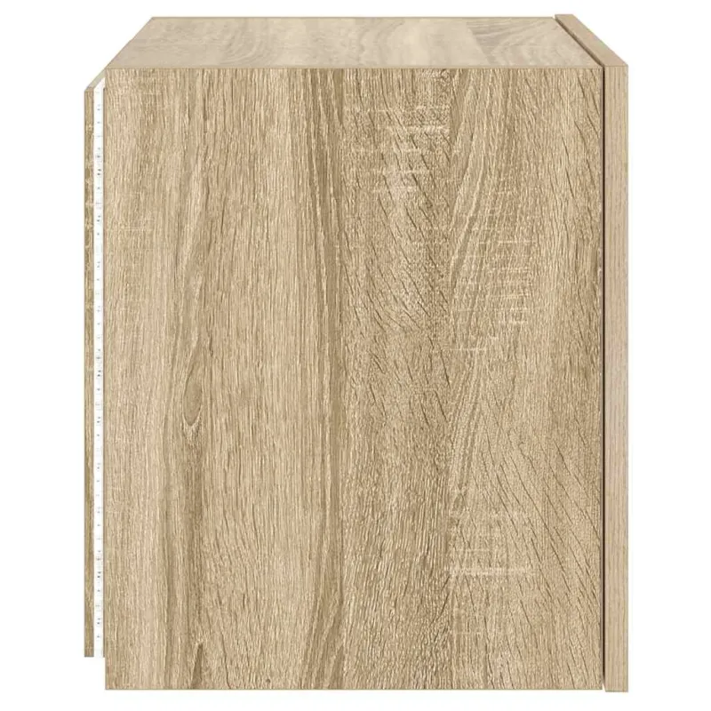 Sieninė TV spintelė su LED lemputėmis, ąžuolo, 40,5x35x40cm