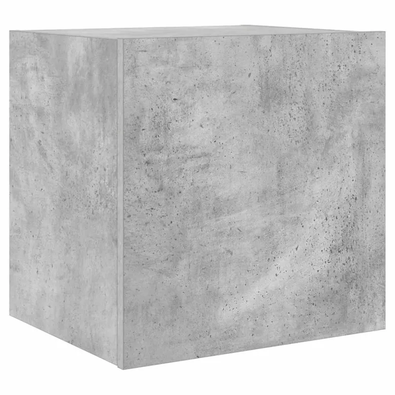 Sieninės TV spintelės su LED, 2vnt., betono, 40,5x35x40cm