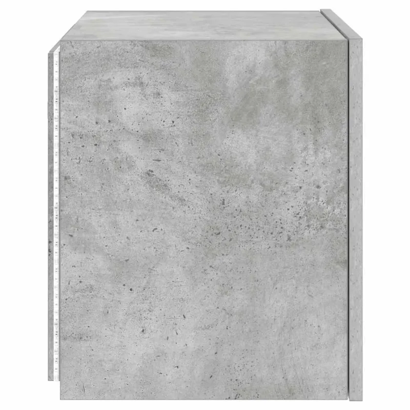 Sieninės TV spintelės su LED, 2vnt., betono, 40,5x35x40cm