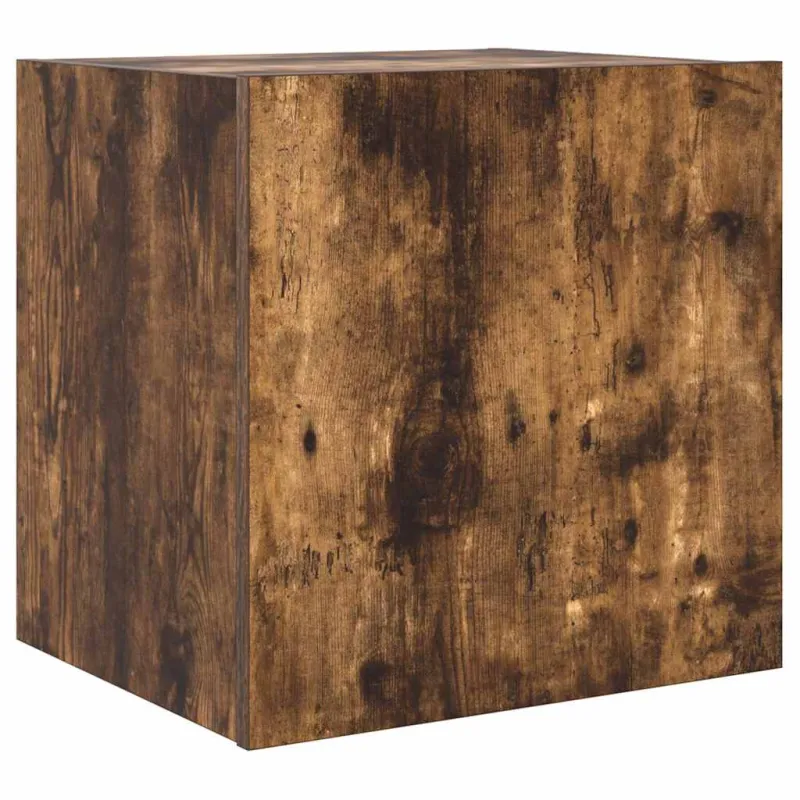 Sieninės TV spintelės su LED, 2vnt., dūminės, 40,5x35x40cm