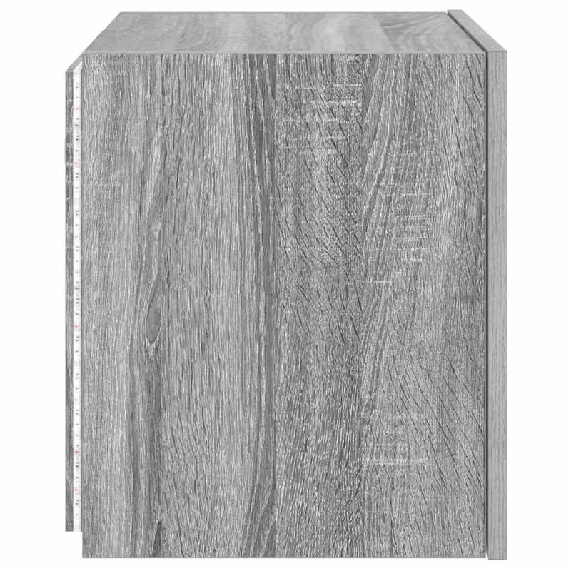 Sieninės TV spintelės su LED, 2vnt., pilkos, 40,5x35x40cm