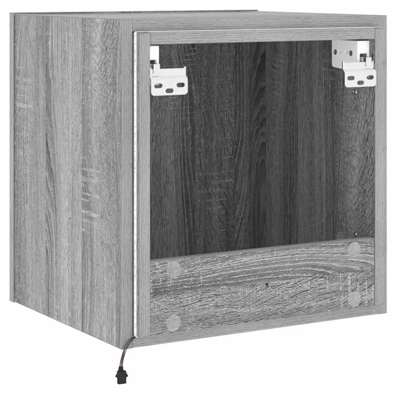 Sieninės TV spintelės su LED, 2vnt., pilkos, 40,5x35x40cm