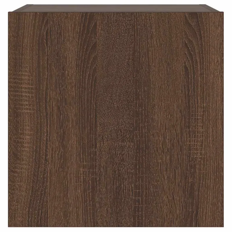 Sieninė TV spintelė su LED lemputėmis, ruda, 40,5x35x40cm