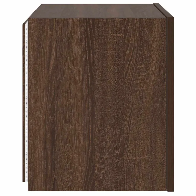 Sieninė TV spintelė su LED lemputėmis, ruda, 40,5x35x40cm