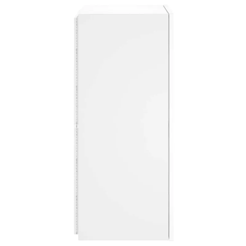 Sieninė TV spintelė su LED lemputėmis, balta, 40,5x35x80cm