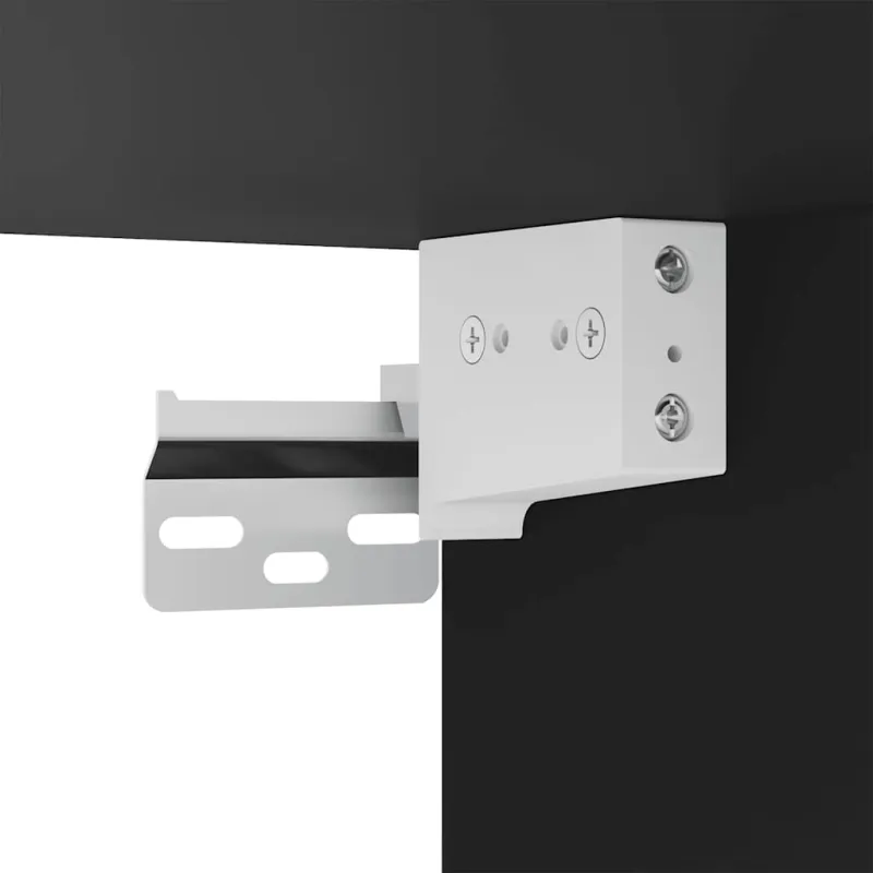 Sieninė TV spintelė su LED lemputėmis, juoda, 40,5x35x80cm