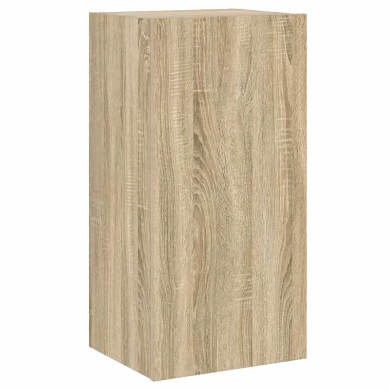 Sieninė TV spintelė su LED lemputėmis, ąžuolo, 40,5x35x80cm