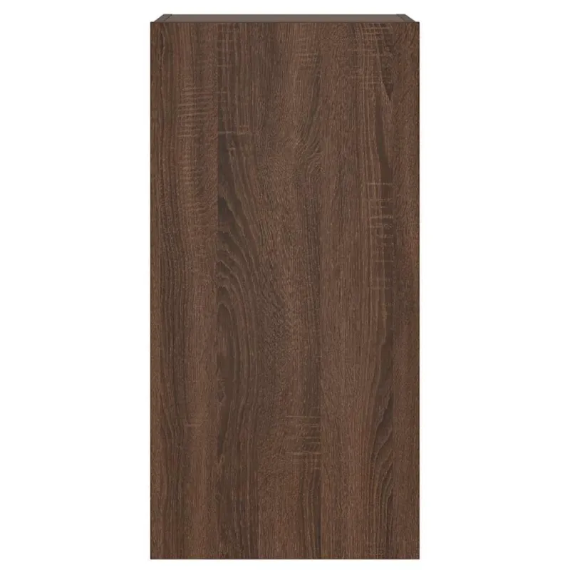 Sieninė TV spintelė su LED lemputėmis, ruda, 40,5x35x80cm