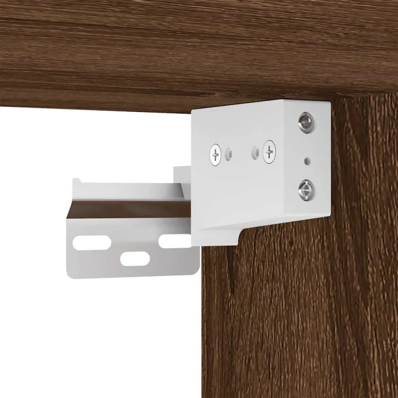 Sieninė TV spintelė su LED lemputėmis, ruda, 40,5x35x80cm