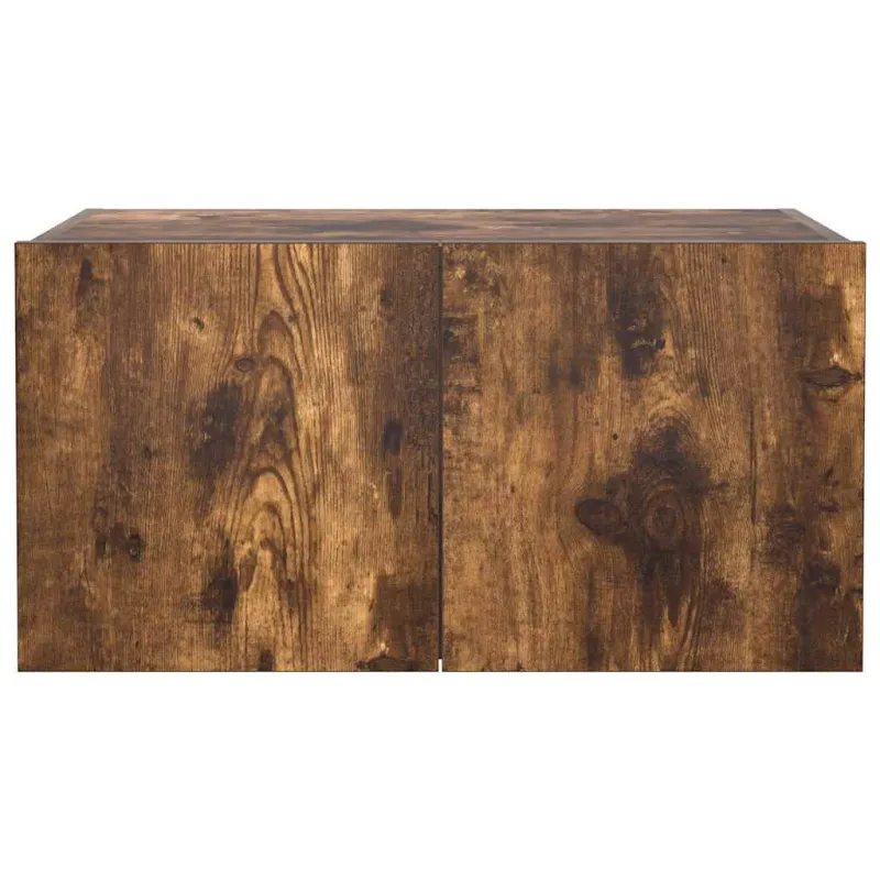 Sieninė TV spintelė su LED lemputėmis, dūminė, 60x35x31cm