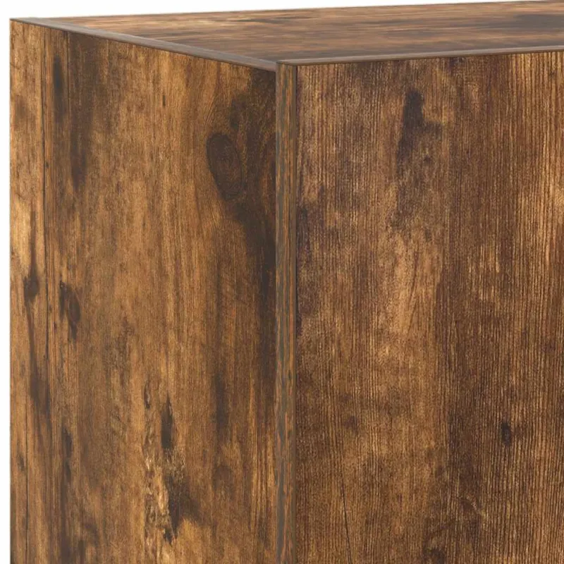 Sieninė TV spintelė su LED lemputėmis, dūminė, 60x35x31cm