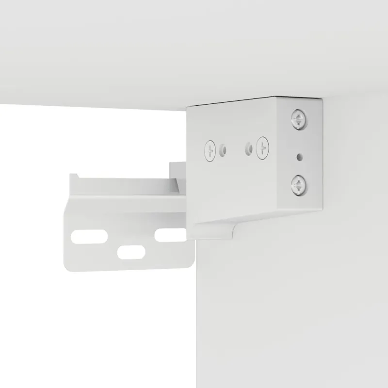 Sieninė TV spintelė su LED lemputėmis, balta, 80x35x31cm