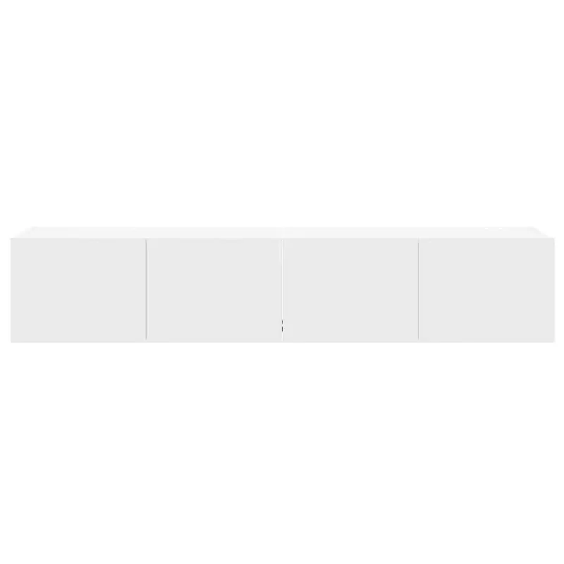 Sieninės TV spintelės su LED, 2vnt., baltos, 80x35x31cm