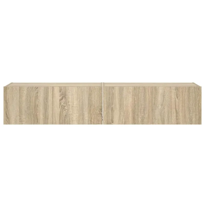 Sieninės TV spintelės su LED, 2vnt., sonoma ąžuolo, 80x35x31cm