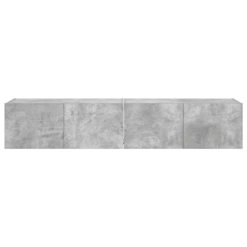 Sieninės TV spintelės su LED, 2vnt., betono pilkos, 80x35x31cm