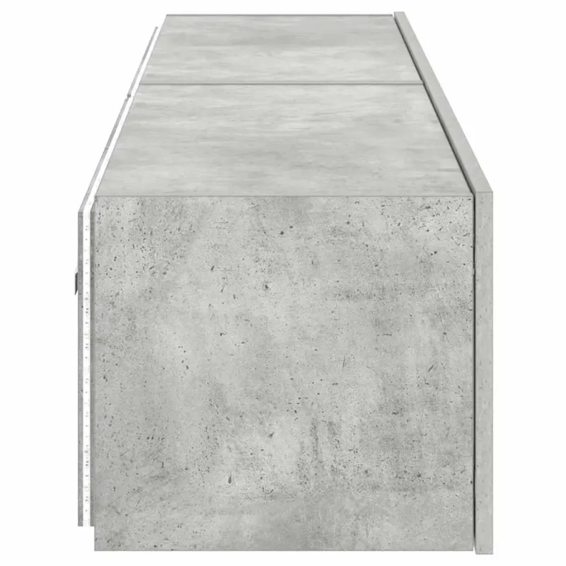 Sieninės TV spintelės su LED, 2vnt., betono pilkos, 80x35x31cm