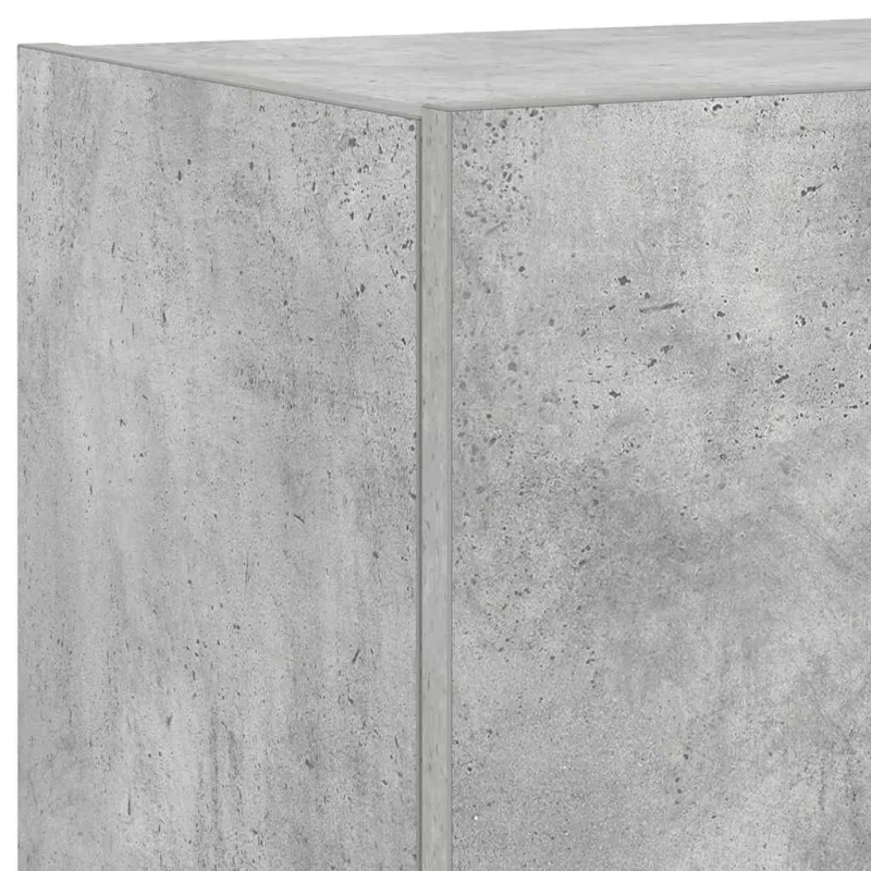 Sieninės TV spintelės su LED, 2vnt., betono pilkos, 80x35x31cm