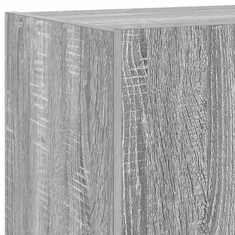 Sieninė TV spintelė su LED lemputėmis, pilka ąžuolo, 80x35x31cm