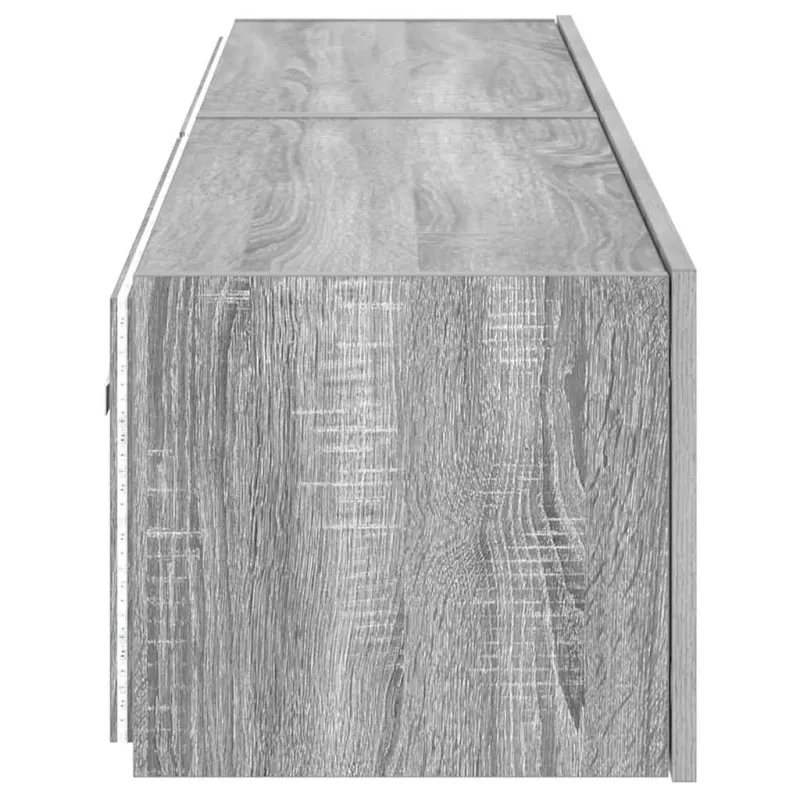 Sieninės TV spintelės su LED, 2vnt., pilkos ąžuolo, 80x35x31cm
