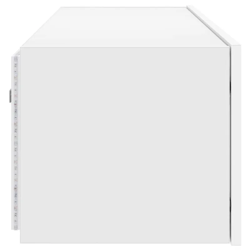 Sieninė TV spintelė su LED lemputėmis, balta, 100x35x31cm