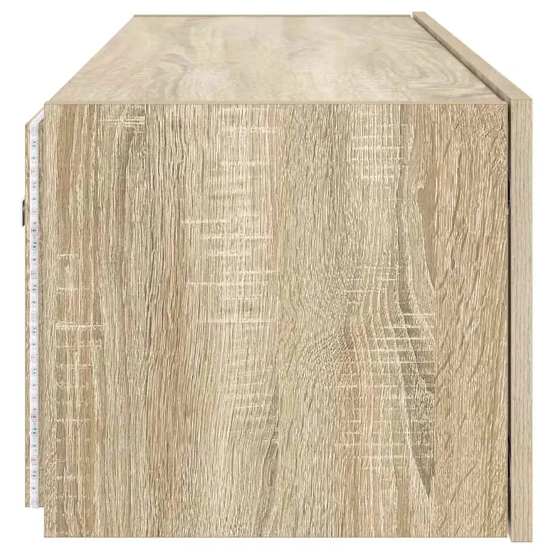 Sieninė TV spintelė su LED lemputėmis, ąžuolo, 100x35x31cm