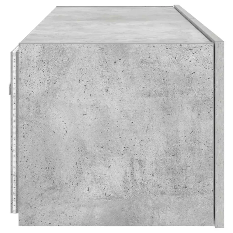 Sieninė TV spintelė su LED lemputėmis, betono, 100x35x31cm
