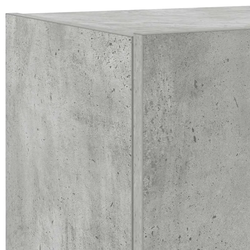 Sieninė TV spintelė su LED lemputėmis, betono, 100x35x31cm