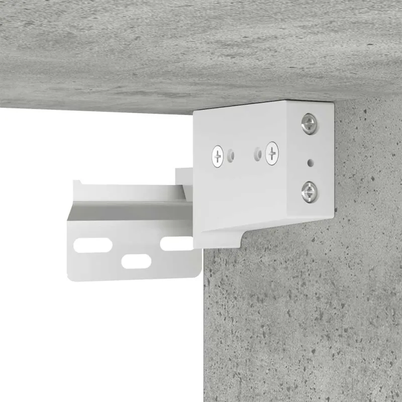 Sieninė TV spintelė su LED lemputėmis, betono, 100x35x31cm