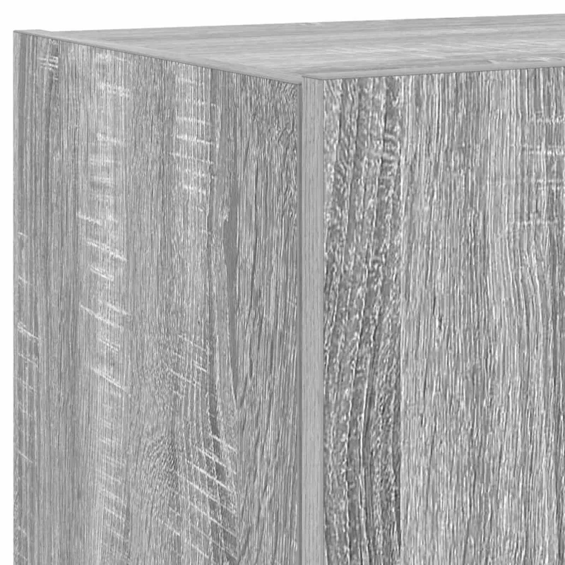 Sieninė TV spintelė su LED lemputėmis, pilka, 100x35x31cm