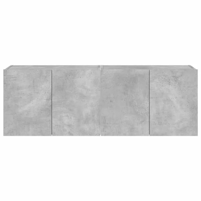 Sieninės TV spintelės su LED, 2vnt., betono pilkos, 60x35x41cm