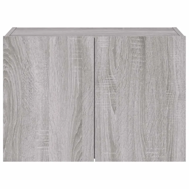 Sieninė TV spintelė su LED lemputėmis, pilka ąžuolo, 60x35x41cm