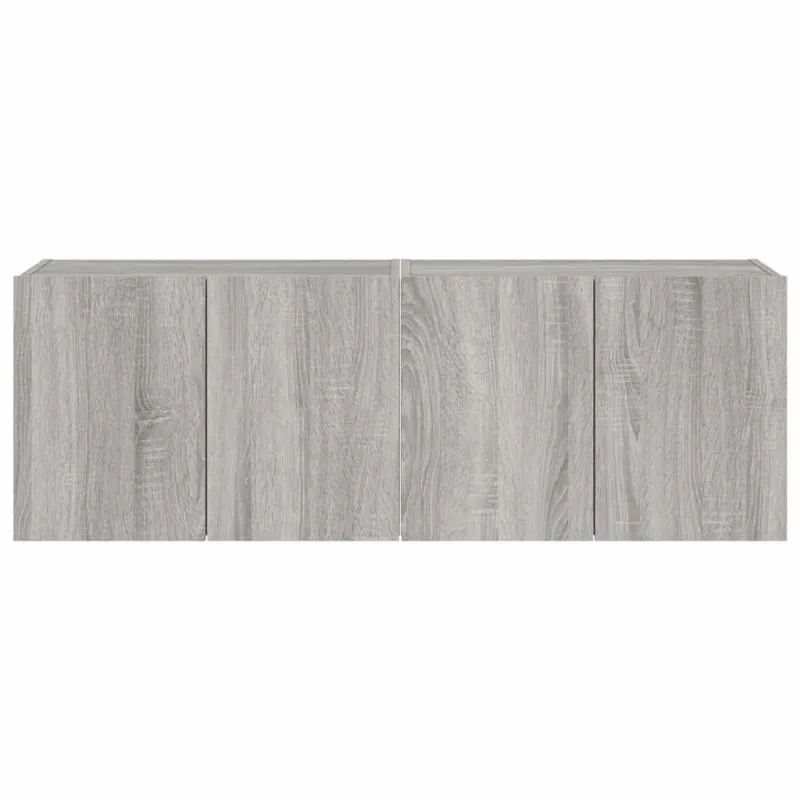 Sieninės TV spintelės su LED, 2vnt., pilkos ąžuolo, 60x35x41cm