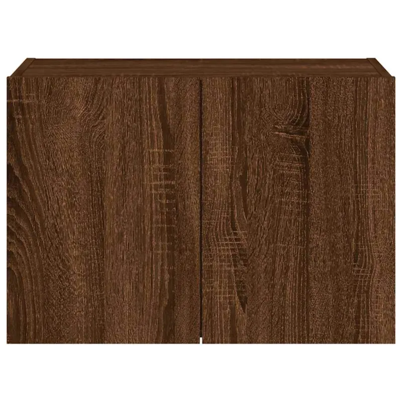 Sieninė TV spintelė su LED lemputėmis, ruda ąžuolo, 60x35x41cm