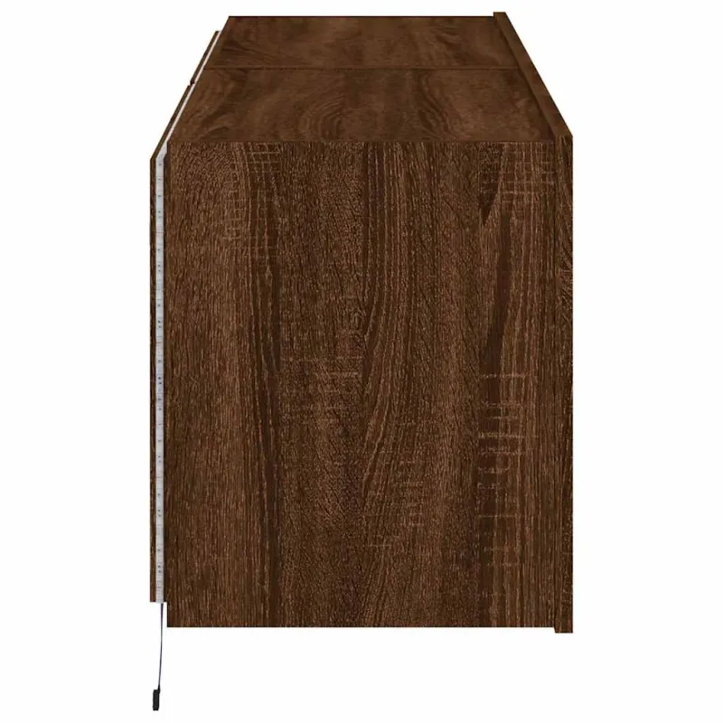 Sieninės TV spintelės su LED, 2vnt., rudos ąžuolo, 60x35x41cm