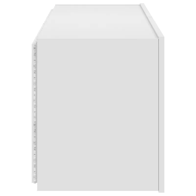 Sieninė TV spintelė su LED lemputėmis, balta, 100x35x41cm